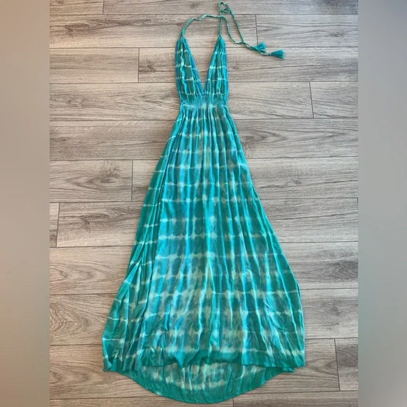 TIARE HAWAII Marilyn Blue Tie-Dye Maxi Dress - Picture 1 of 4